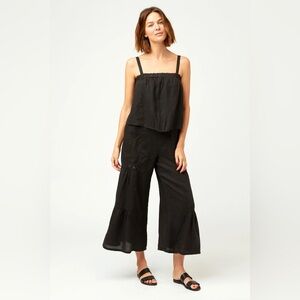 XCVI Cleon‎ flounce 100%linen jumpsuit in WHITE size XS